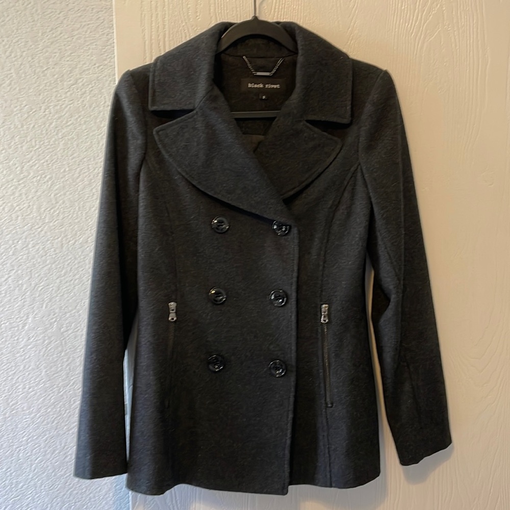 Black Rivet Peacoat NWOT